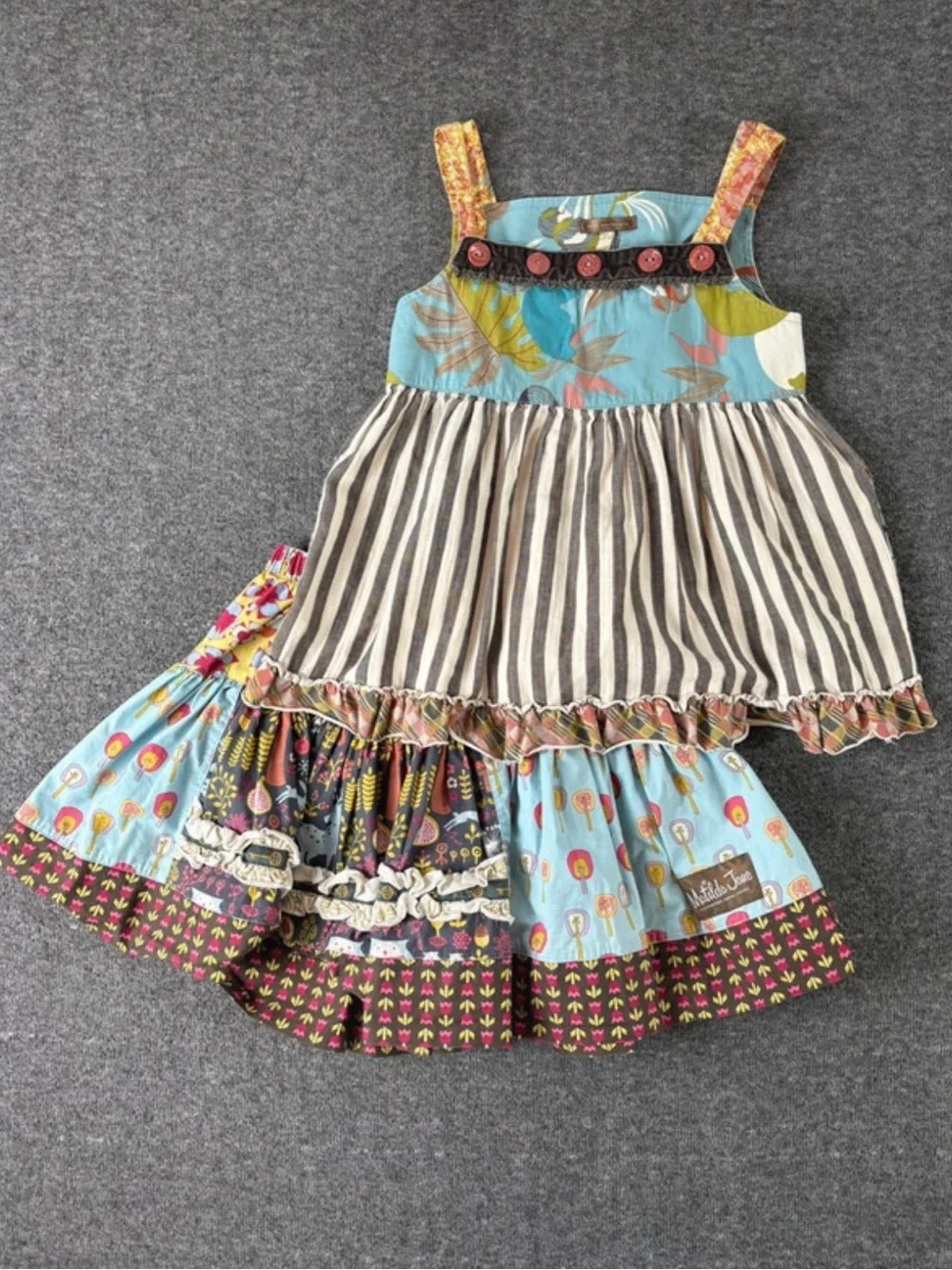 Matilda Jane Girls 6 Farm Cottagecore Whimsy Prairie Skirt & Tunic/Lap Dress